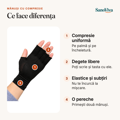 Mănuși cu compresie – ce face diferența: Compresie uniformă, Degete libere, Elastice și subțiri, O pereche